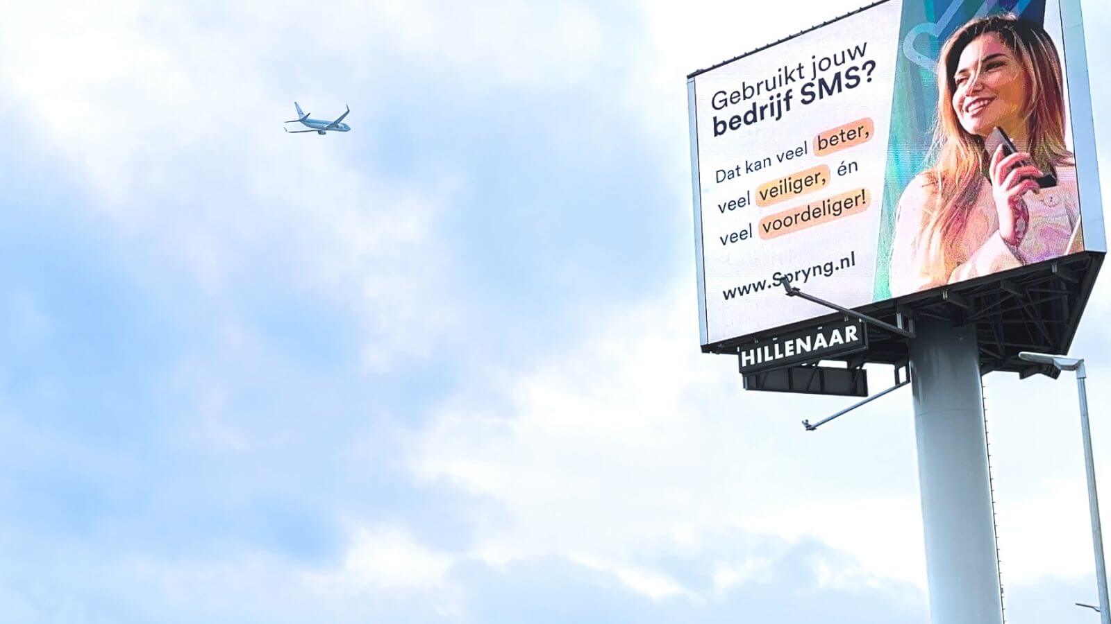 Spryng billboard gezien langs de A4 bij Schiphol of Hoofddorp?